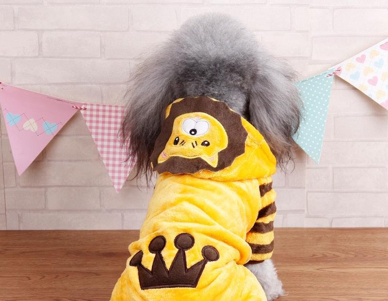 Cozy Cartoon Fleece Dog Pajamas-1