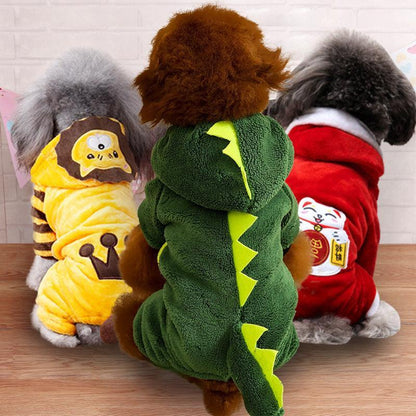 Cozy Cartoon Fleece Dog Pajamas-4